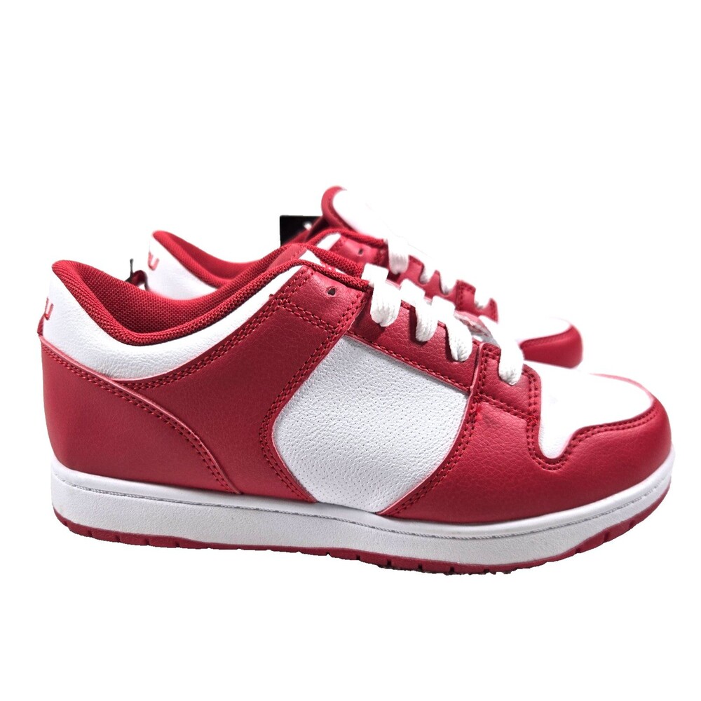 FUBU Boys SIZE 4 Half Court Low Top Sneakers, White/Red NEW